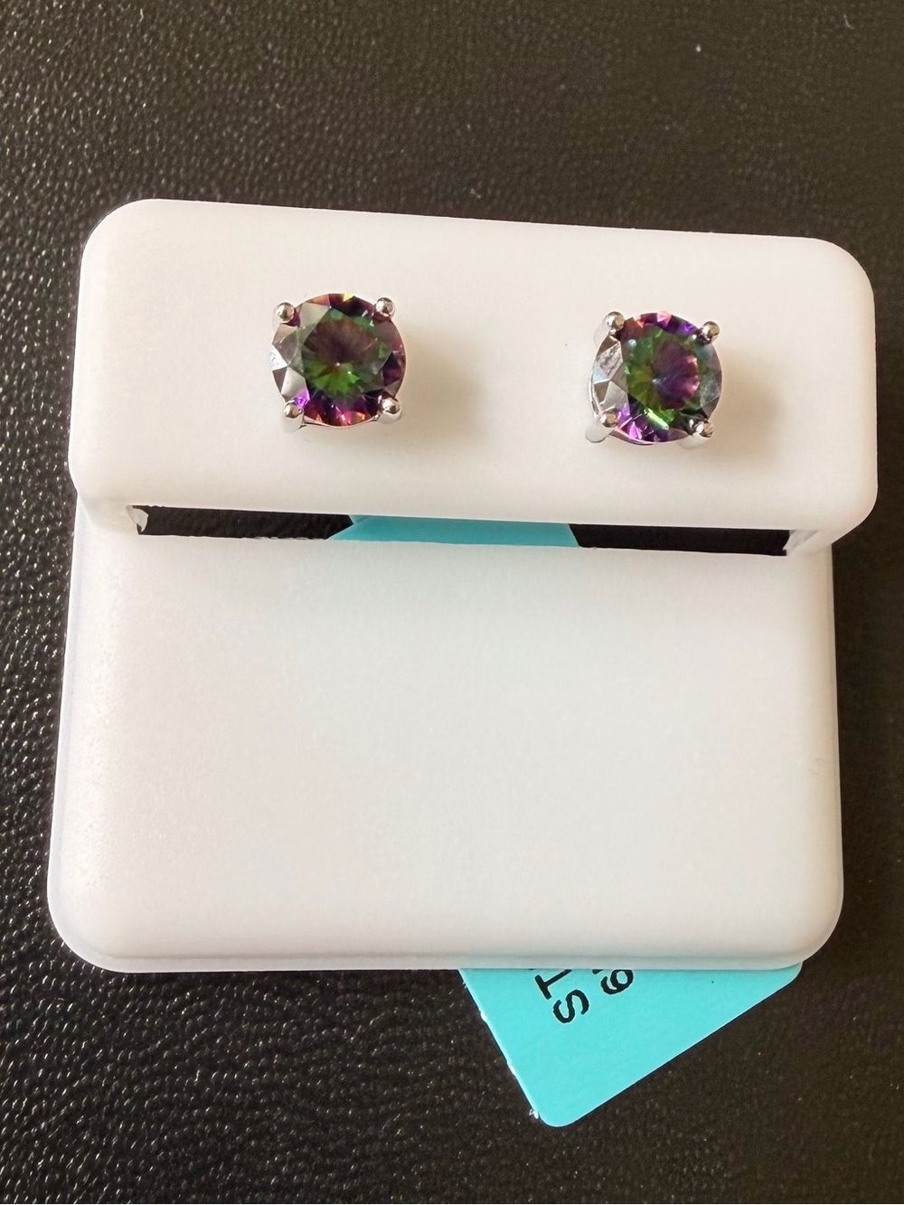 Mystic Topaz Round Stud Earrings 925 Sterling Silver 6MM 1.56 CTW